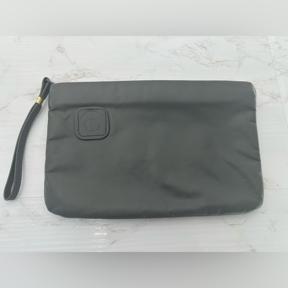 VTG Grey Leather Clutch